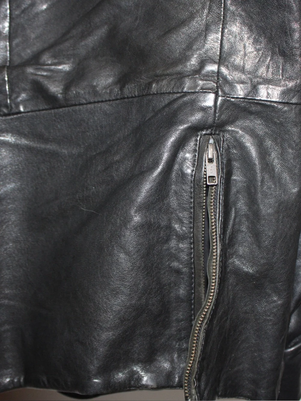 VINTAGE thrifted Diesel Men's Black Distressed Leather Jacket